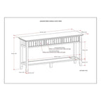 Console-table de canapé en bois massif, 60 po de largeur, Normandy - 60 x 16 x 30