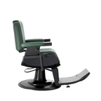 Fauteuil de barbier inclinable robuste – Fauteuil de coiffure de barbier, vert