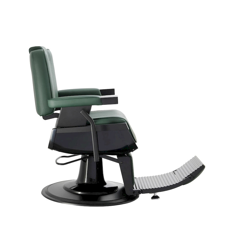 Fauteuil de barbier inclinable robuste – Fauteuil de coiffure de barbier, vert