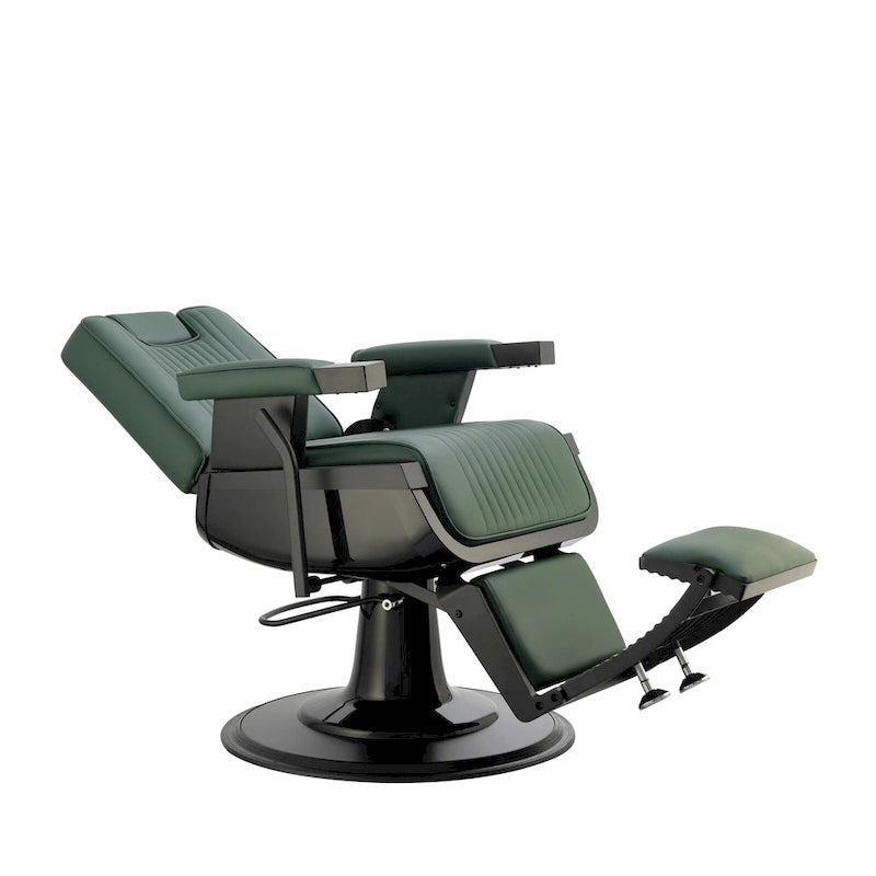 Fauteuil de barbier inclinable robuste – Fauteuil de coiffure de barbier, vert