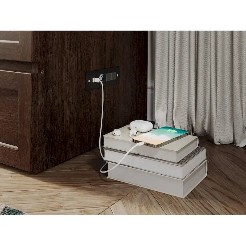 Lit escamotable complet avec matelas – Ambre brûlé