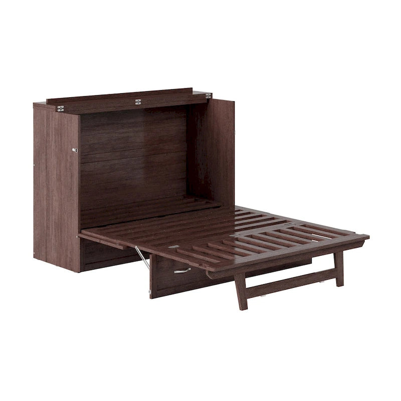 Lit escamotable complet avec matelas – Ambre brûlé