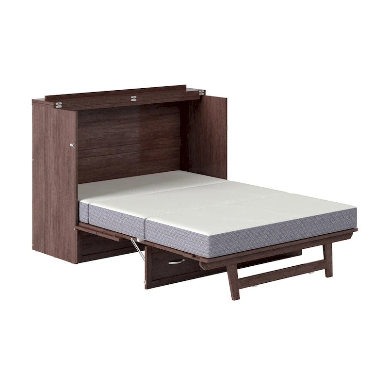 Lit escamotable complet avec matelas – Ambre brûlé