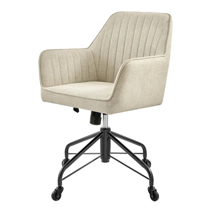 Fauteuil de bureau pivotant en tissu avec hauteur réglable