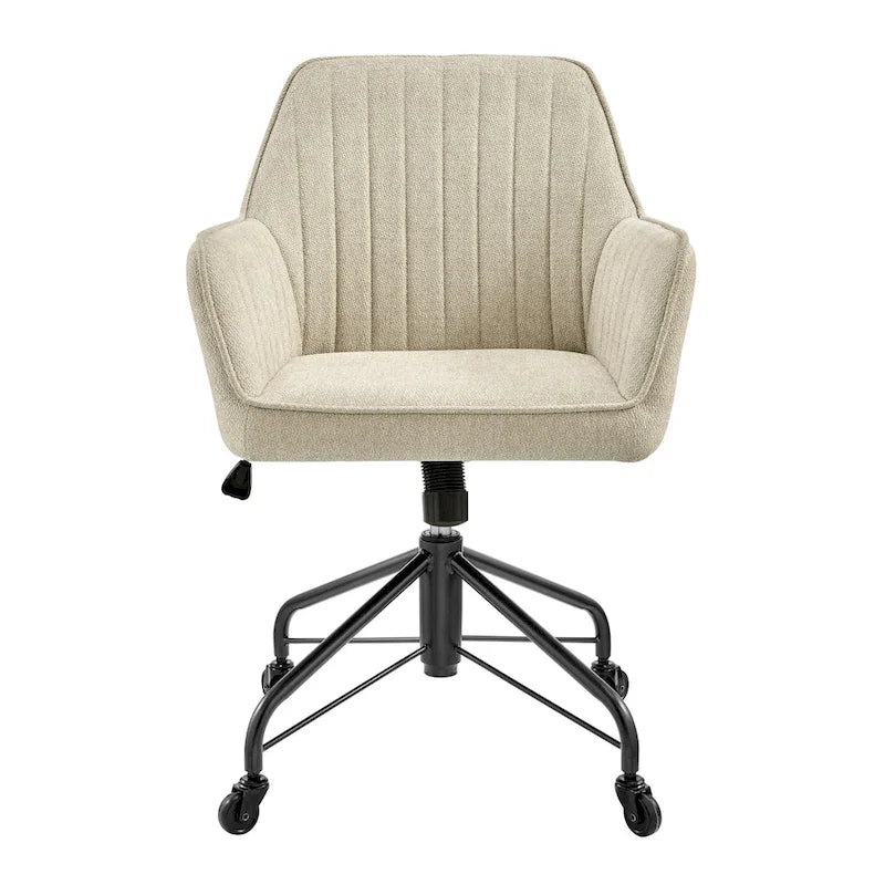 Fauteuil de bureau pivotant en tissu avec hauteur réglable
