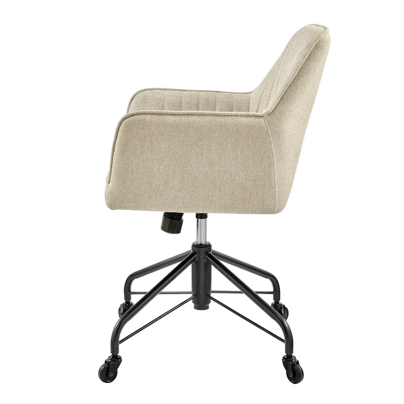Fauteuil de bureau pivotant en tissu avec hauteur réglable