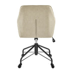 Fauteuil de bureau pivotant en tissu avec hauteur réglable