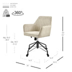 Fauteuil de bureau pivotant en tissu avec hauteur réglable