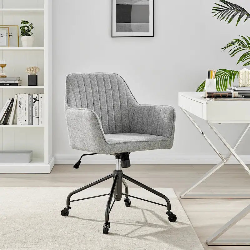 Fauteuil de bureau pivotant en tissu avec hauteur réglable
