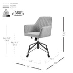 Fauteuil de bureau pivotant en tissu avec hauteur réglable