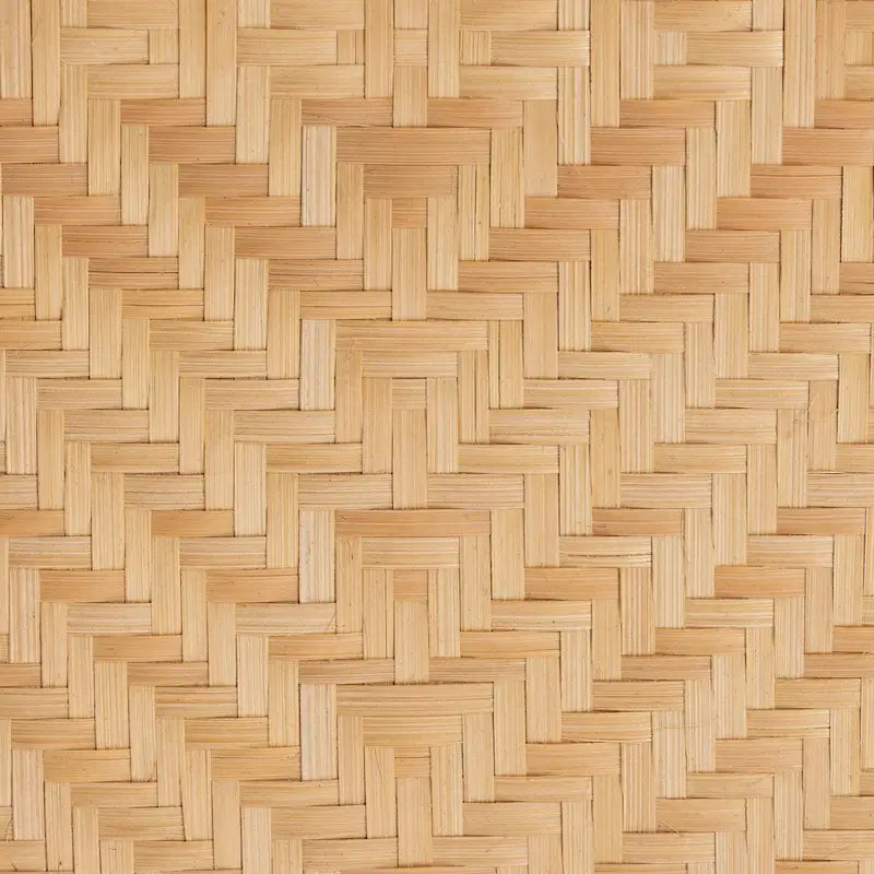 Table de chevet en rotin marron naturel avec porte et étagères