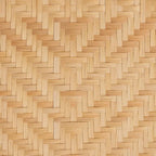 Table de chevet en rotin marron naturel avec porte et étagères
