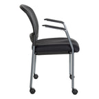Chaise visiteur à roulettes en maille respirante