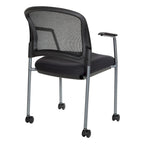 Chaise visiteur à roulettes en maille respirante