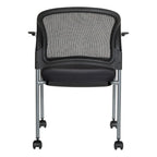 Chaise visiteur à roulettes en maille respirante