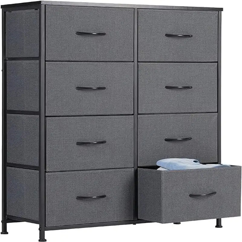 Commode de rangement à 8 tiroirs avec plateau en bois