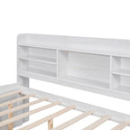 Lit de rangement double avec tête de lit bibliothèque et lit gigogne