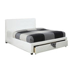 Lit de rangement rembourré Queen Size avec tête de lit capitonnée