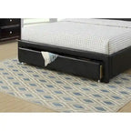 Lit de rangement rembourré Queen Size avec tête de lit capitonnée