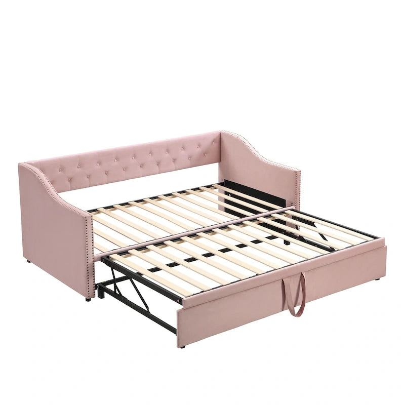 Lit de repos rembourré jumeau avec lit gigogne escamotable