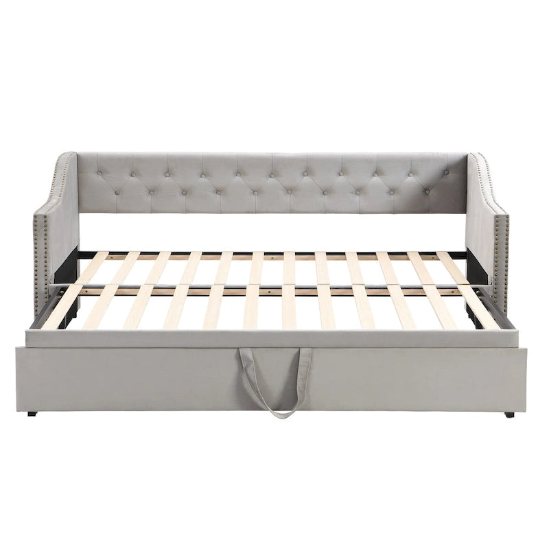 Lit de repos rembourré jumeau avec lit gigogne escamotable