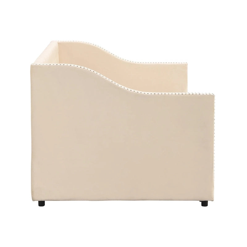 Lit de repos rembourré jumeau avec lit gigogne escamotable