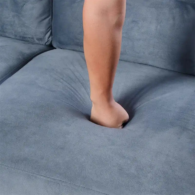 Canapé en tissu avec cadre et pieds en bois