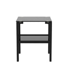 Tables d'appoint carrées en verre trempé, lot de 2 – Noir / Transparent / Blanc