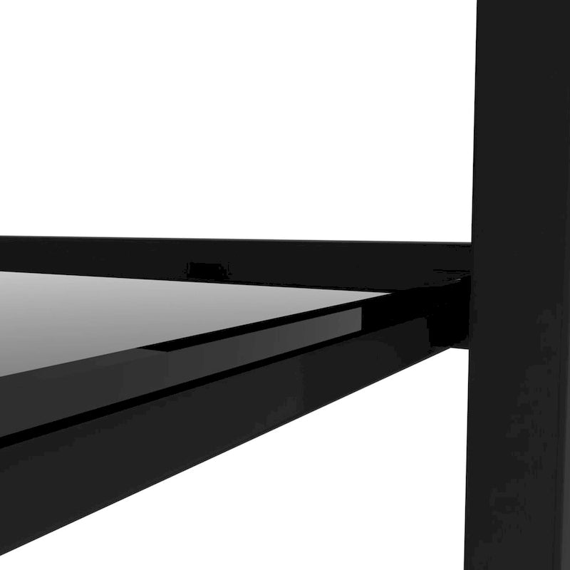 Tables d'appoint carrées en verre trempé, lot de 2 – Noir / Transparent / Blanc