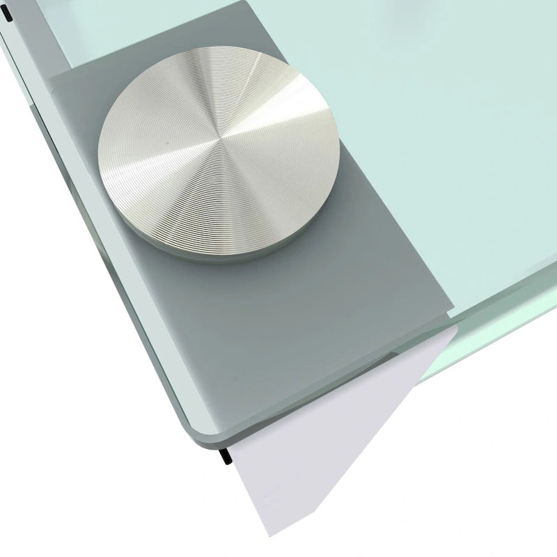 Tables d'appoint carrées en verre trempé, lot de 2 – Noir / Transparent / Blanc