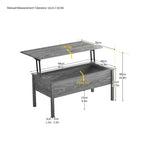 Table basse relevable avec rangement dissimulé