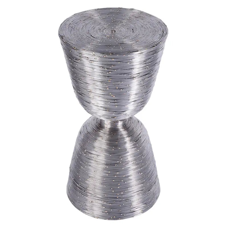 Table d'appoint tambour en fil de fer