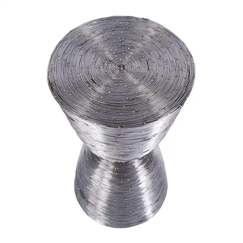 Table d'appoint tambour en fil de fer