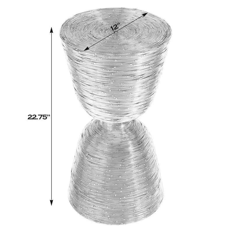 Table d'appoint tambour en fil de fer