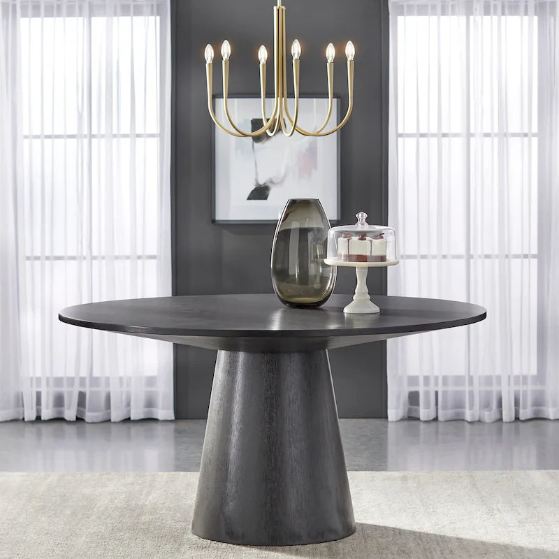 Table à manger ronde à pied central – Jusqu'à 6 places