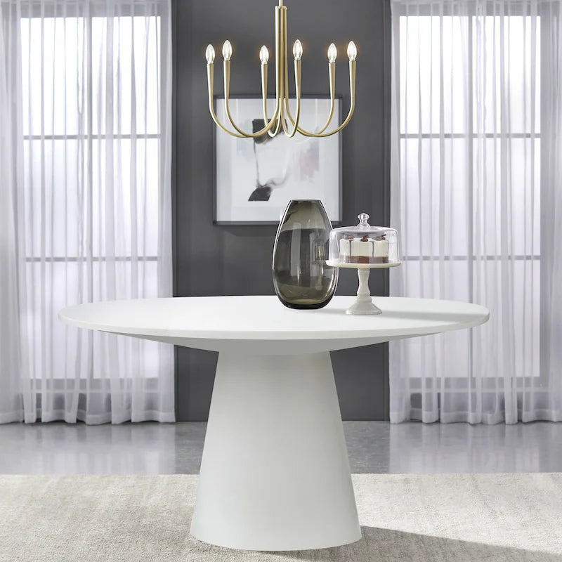 Table à manger ronde à pied central – Jusqu'à 6 places