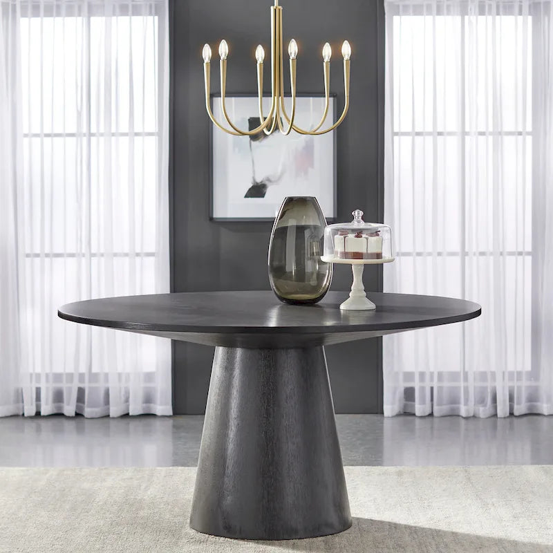 Table à manger ronde à pied central – Jusqu'à 6 places