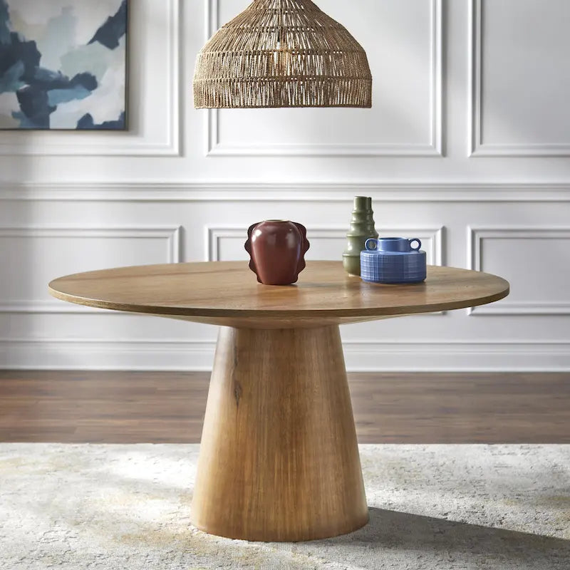Table à manger ronde à pied central – Jusqu'à 6 places