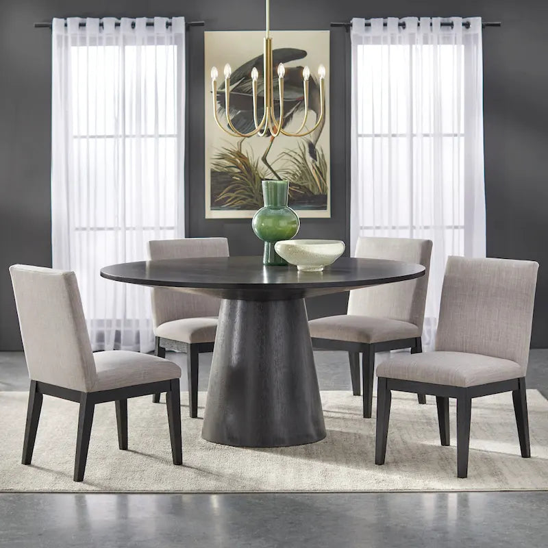 Table à manger ronde à pied central – Jusqu'à 6 places