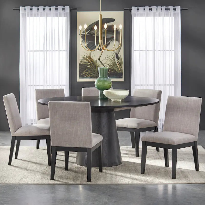 Table à manger ronde à pied central – Jusqu'à 6 places