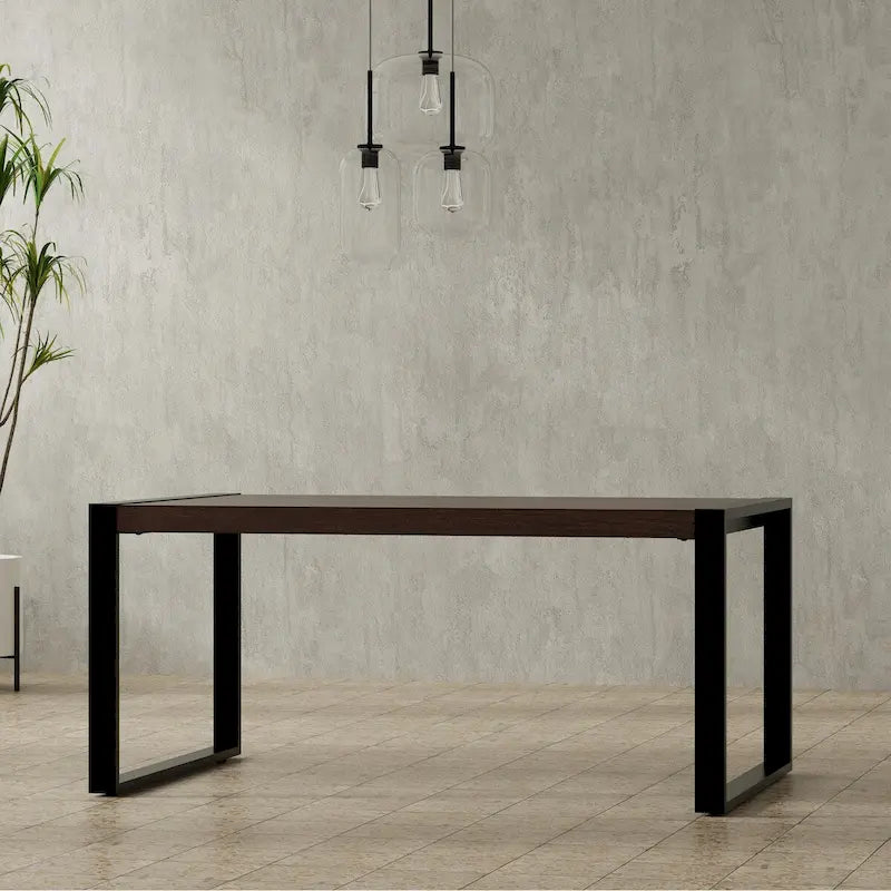 Table de salle à manger rectangulaire moderne industrielle de 66 x 40 pouces