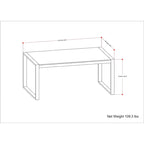 Table de salle à manger rectangulaire moderne industrielle de 66 x 40 pouces