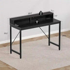 Bureau d'ordinateur de 99 cm avec éclairage LED et multiprise
