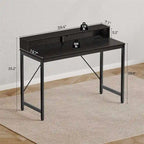 Bureau d'ordinateur de 99 cm avec éclairage LED et multiprise