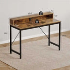 Bureau d'ordinateur de 99 cm avec éclairage LED et multiprise