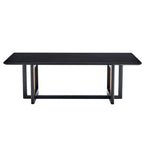 Table basse en bois massif et rotin