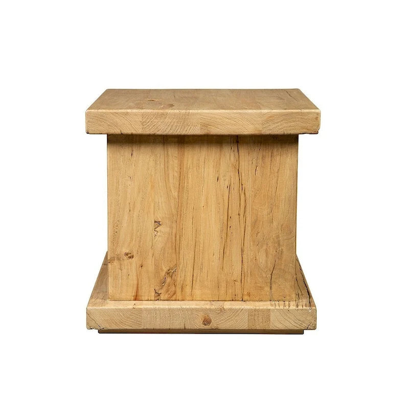 Table d'appoint en orme recyclé, naturel