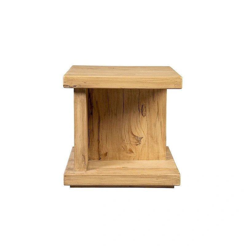 Table d'appoint en orme recyclé, naturel