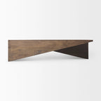 Table basse angulaire en bois massif brun moyen - 58,5L x 19l x 19H