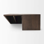 Table basse angulaire en bois massif brun moyen - 58,5L x 19l x 19H
